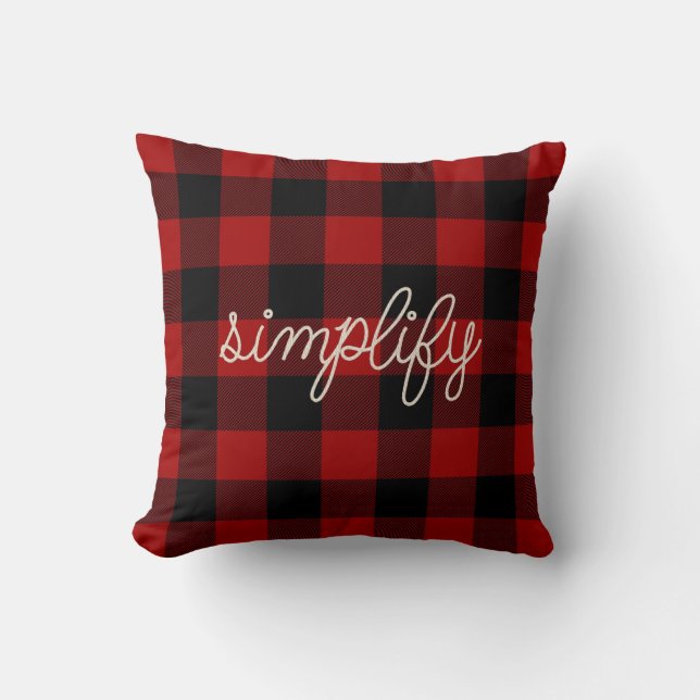 rope simplify text buffalo plaid throw pillow (Front)