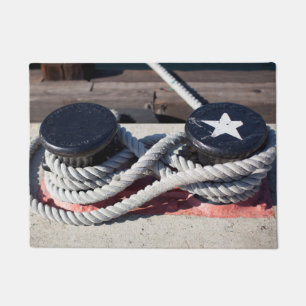 Rope Tied To Two Bollards Doormat