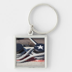 Rope Tied To Two Bollards Keychain