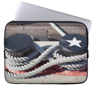 Rope Tied To Two Bollards Laptop Sleeve