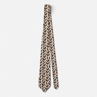 ropical Brown Banana Leaves Necktie 