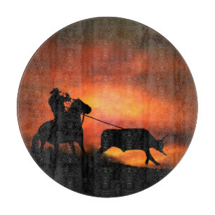 Roping Cowboy Cutting Board
