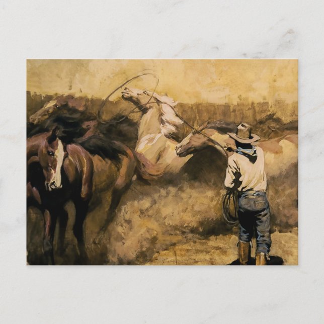 “Roping Palomino” Western Art by Maynard Dixon Postcard (Front)