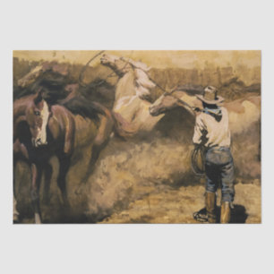 “Roping Palomino” Western Art by Maynard Dixon Tissue Paper