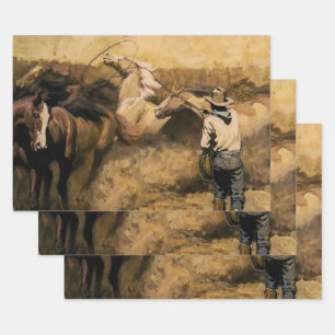 “Roping Palomino” Western Art by Maynard Dixon Wrapping Paper Sheet