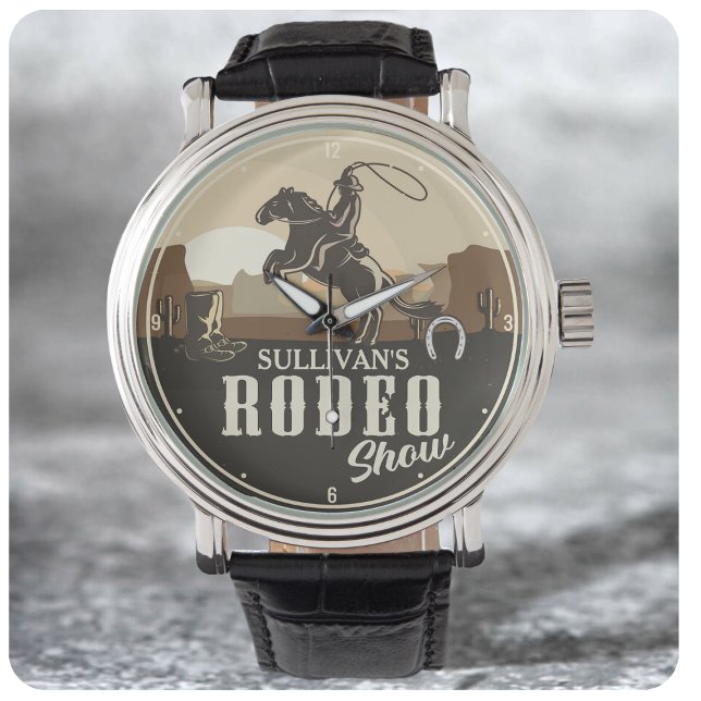 Roping Roundup Cowboy Rodeo Show Personalized Watch (Creator Uploaded)