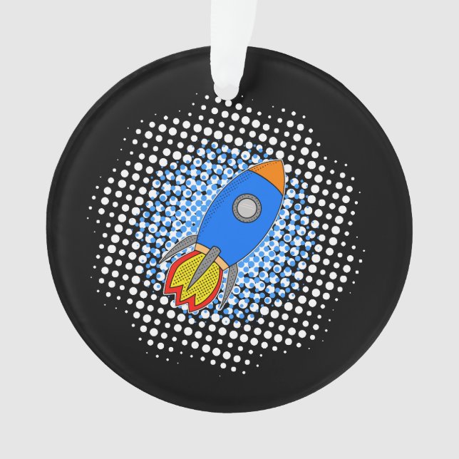 Roquette De Dessin Avec Galaxie De Halftones (devant)