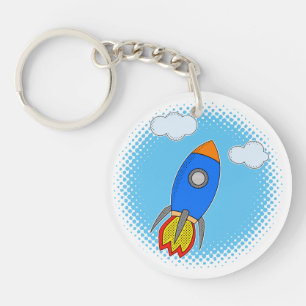 Roquette De Dessin Dans Le Ciel Bleu Halftones