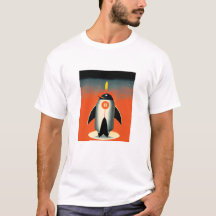 Roquette de pingouin vers le T-shirt Mars