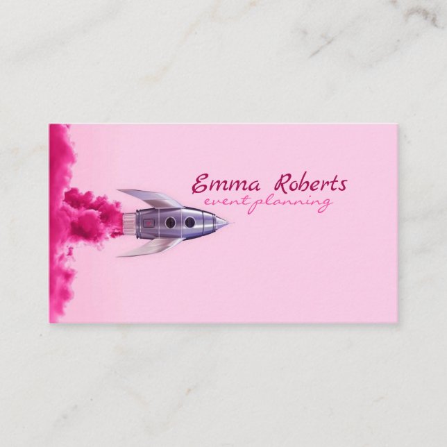 Roquette rose Carte de visite moderne (Devant)