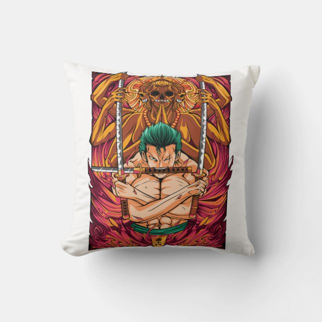 Roronoa Zoro One Piece Throw Pillow (Front)