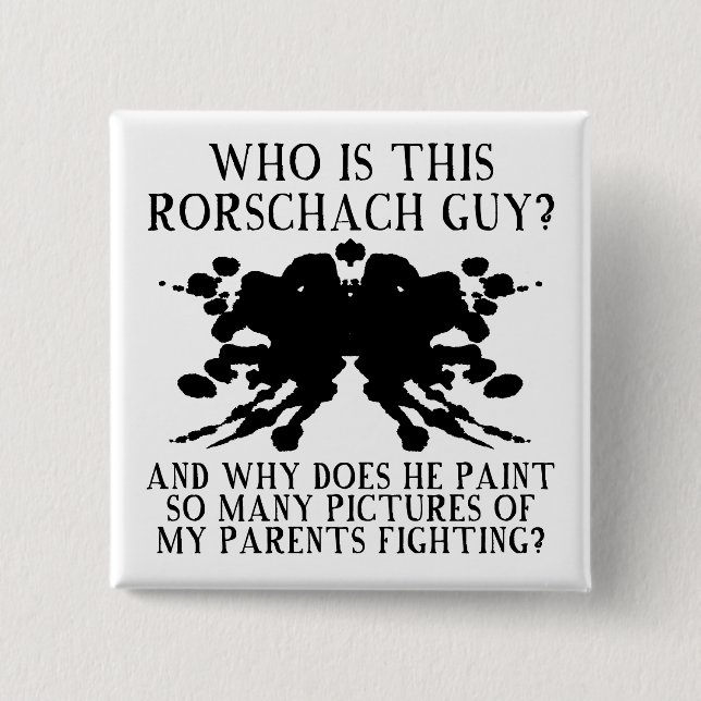 Rorschach Ink Blot Test Funny Button Badge Pin (Front)