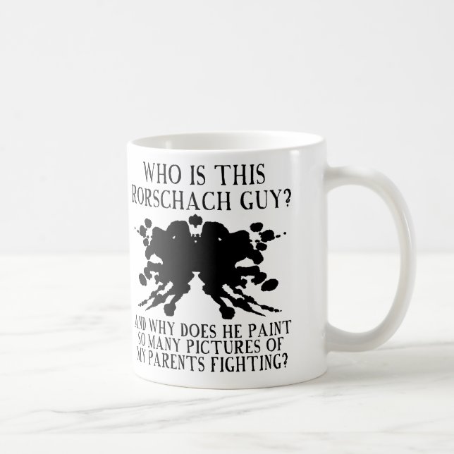 Rorschach Ink Blot Test Funny Mug or Travel Mug (Right)
