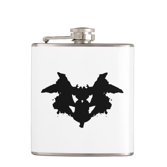 Rorschach Inkblot Hip Flask (Front)