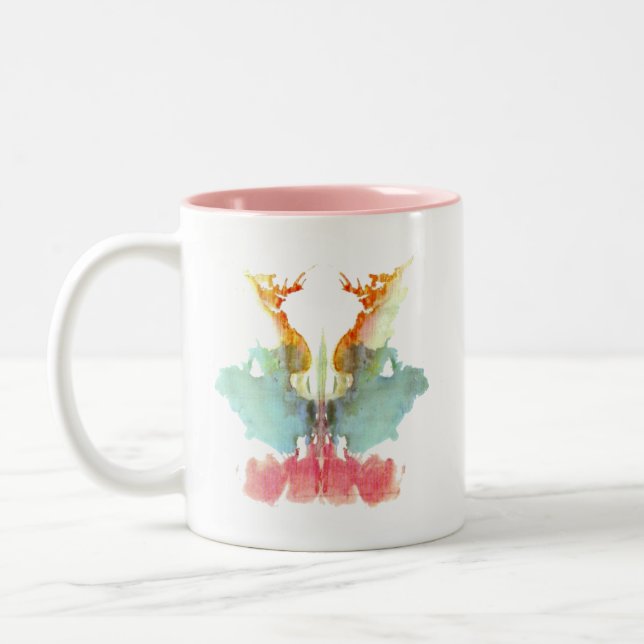 Rorschach Inkblot Number 9 Two-Tone Coffee Mug (Left)