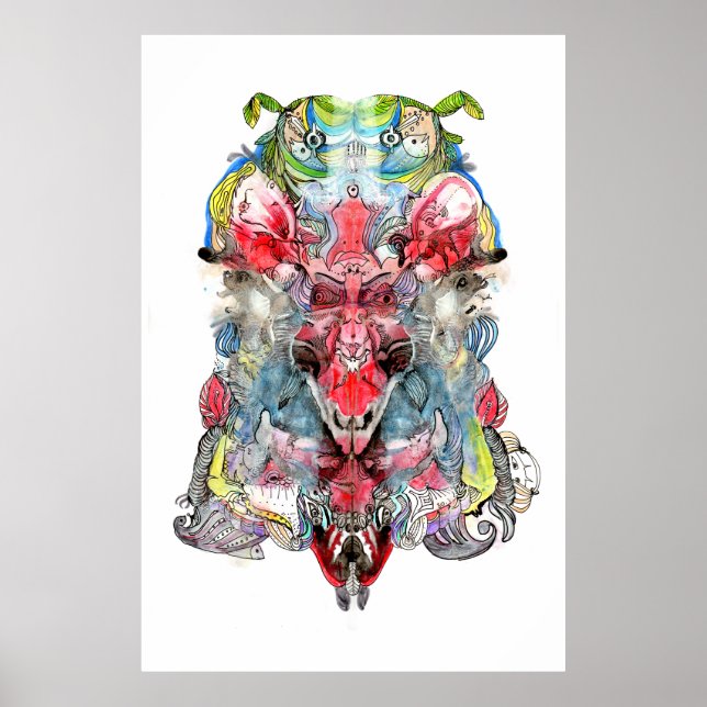 Rorschach Surreal Stretched Canvas Print (Front)