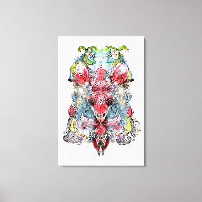 Rorschach Surreal Stretched Canvas Print (Front)