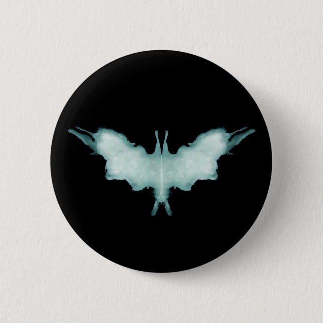 Rorschach Test Inkblot Bat Symbol 2 Inch Round Button (Front)