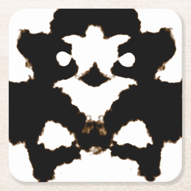 Rorschach Test of an Ink Blot Card Square Paper Coaster (Front)