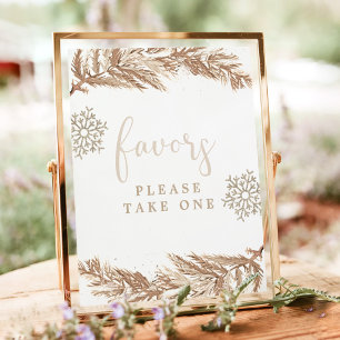 RORY Boho Beige Winter Wonderland Favours Sign