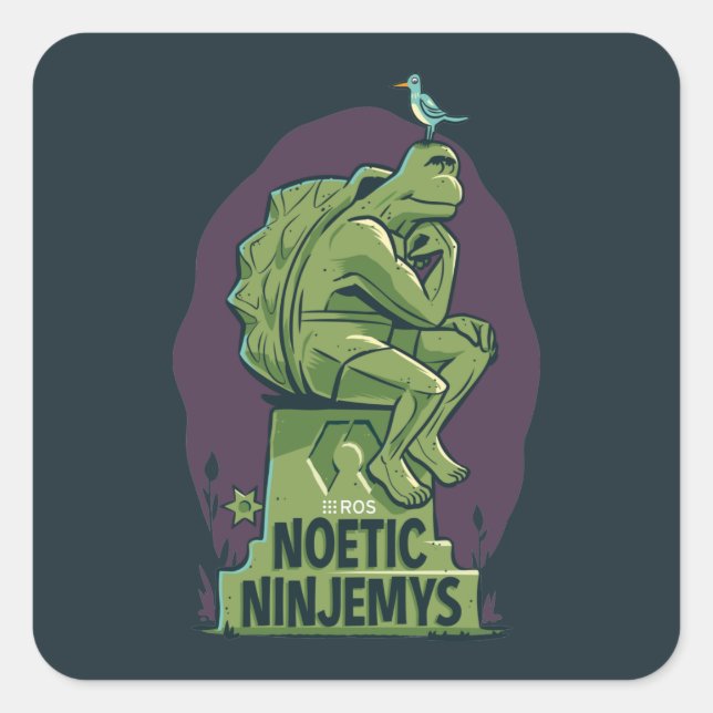 ROS Noetic Ninjemys Square Sticker (Front)