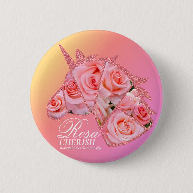 Rosa Cherish 2 Inch Round Button (Front)