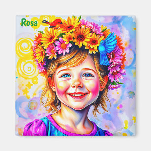 ROSA ~ EASTER BONNET ~ Happy Girl ~ Magnet