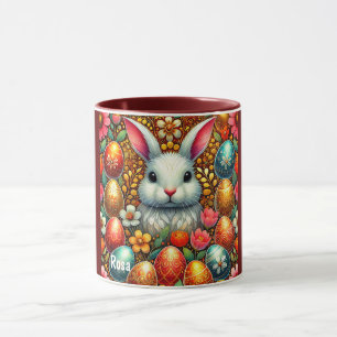 ROSA ~ EASTER BUNNY Eggs Flowers ~ Mug