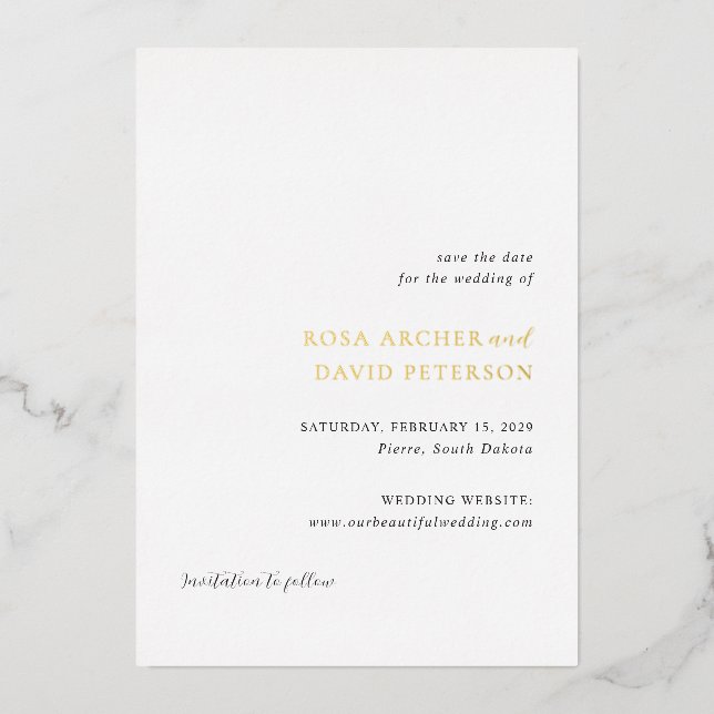 Rosa Elegant Modern Wedding Save the Date (Front)