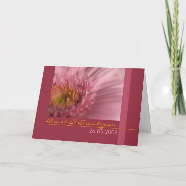 Rosa Gerbera ・ Invitation au mariage (Devant)