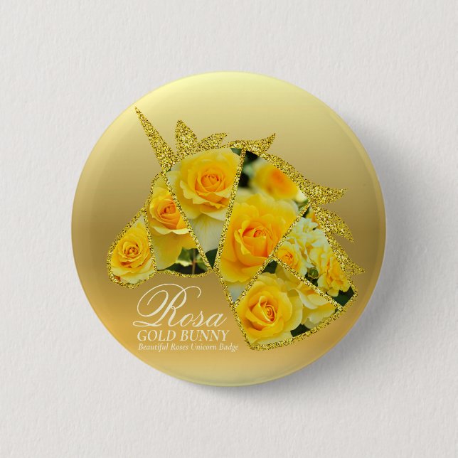 Rosa Gold Bunny 2 Inch Round Button (Front)
