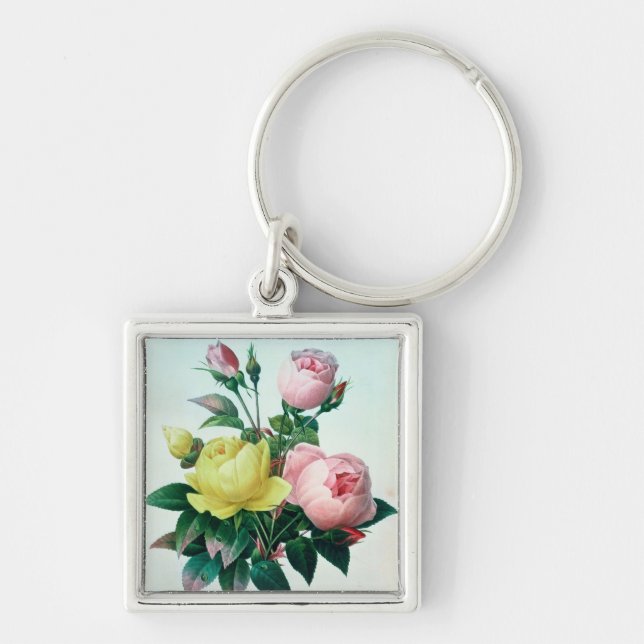 Rosa Lutea and Rosa Indica Keychain (Front)