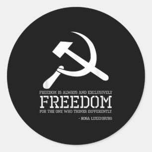 Rosa Luxemburg Quote On Freedom - Marxism & So Classic Round Sticker