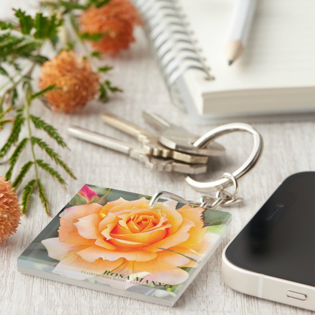 Rosa 'Manyo' [Acrylic Keychain] Keychain (Front Right)