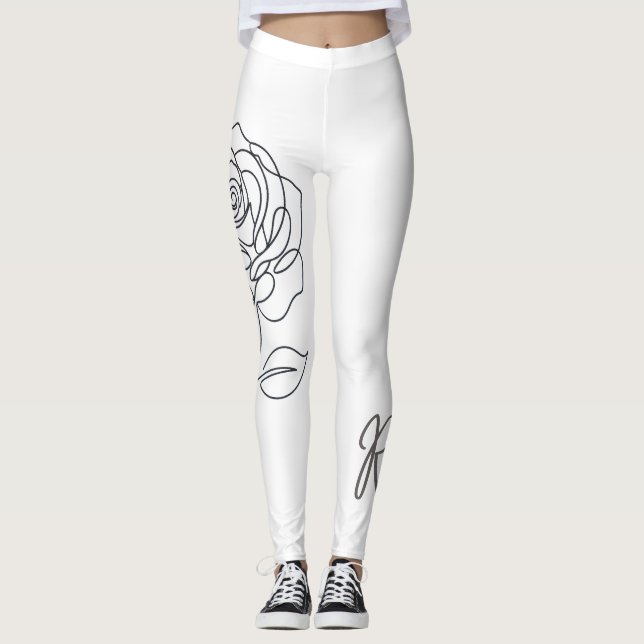 Rosa Minimalist Line Art Leggings (Front)
