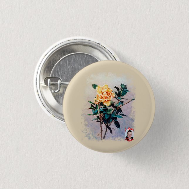 Rosa/Rose 1 Inch Round Button (Front & Back)