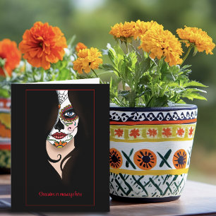 Rosa Sugar Skull Portrait Card