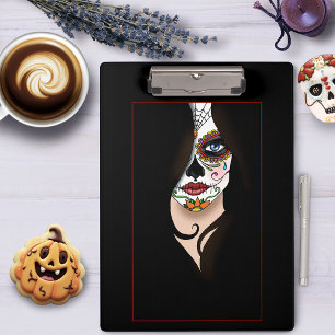 Rosa Sugar Skull Portrait Clipboard