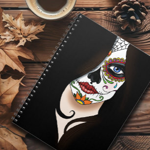 Rosa Sugar Skull Portrait Notebook