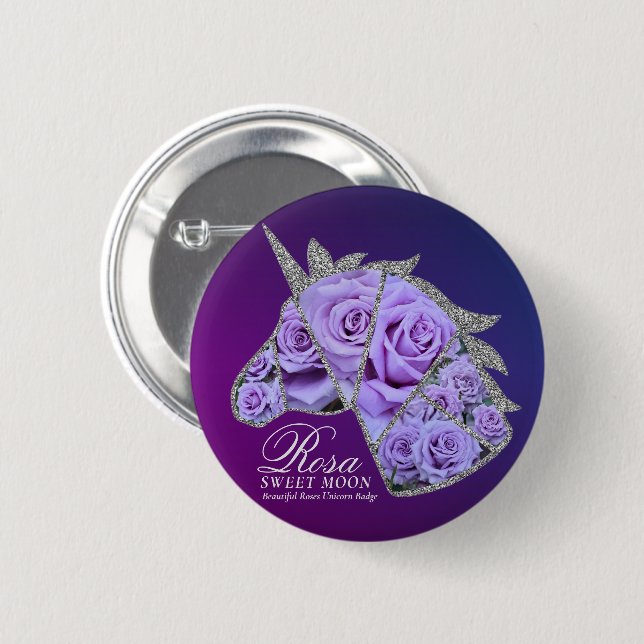 Rosa Sweet Moon 2 Inch Round Button (Front & Back)