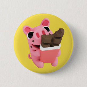 Rosa the Pig Chocolate 2 Inch Round Button
