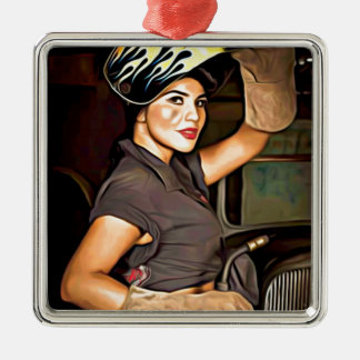 Rosa-the-welder Metal Ornament