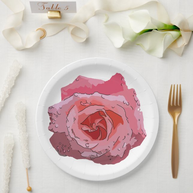 RosaCartoon. Paper Plate (Wedding)