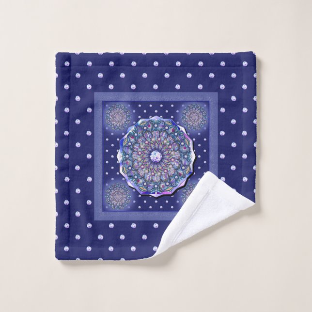 Rosace bleue (Gant de toilette)
