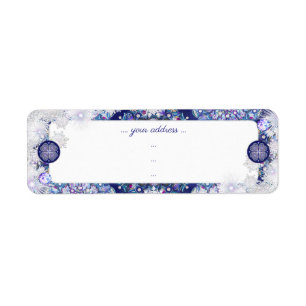 Rosace bleue et flocon de neige