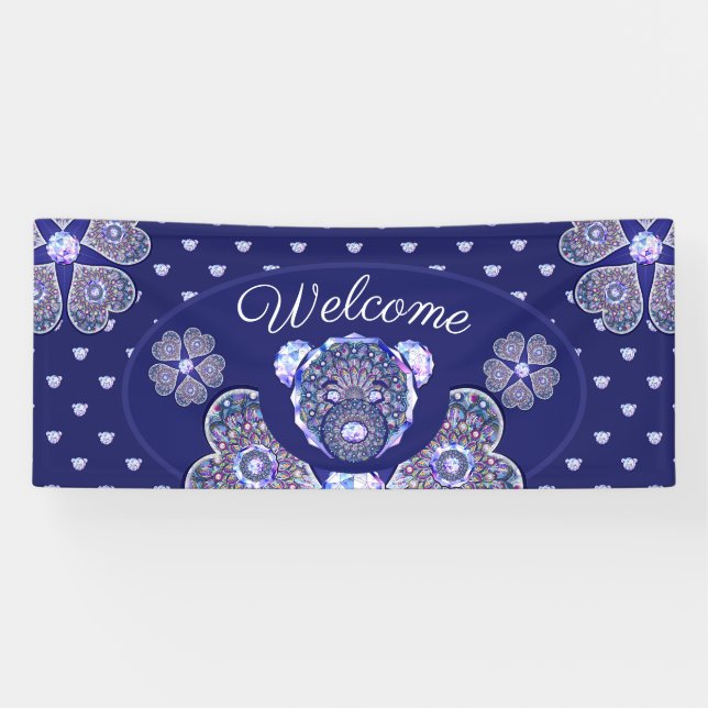 Rosace blue or red for baby&child banner (Horizontal)