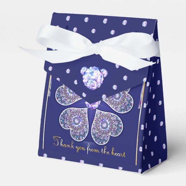 Rosace blue or red for baby&child favor box (Front Side)