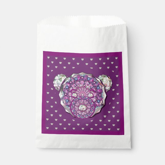 Rosace blue or red for baby&child favour bag (Front)