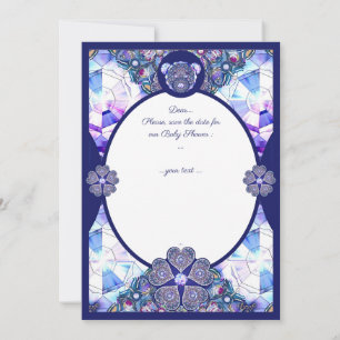 Rosace blue or red for baby&child invitation