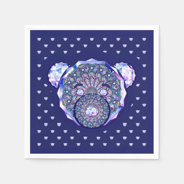 Rosace blue or red for baby&child napkin (Front)